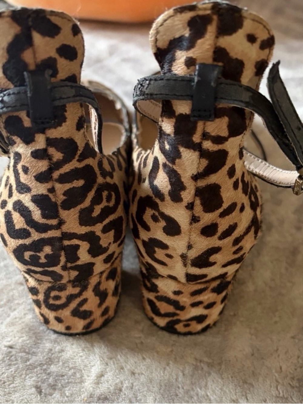 Sam Edelman Leopard Print Pointed Slingback Heels in Tan and Black - Picture 3 of 12